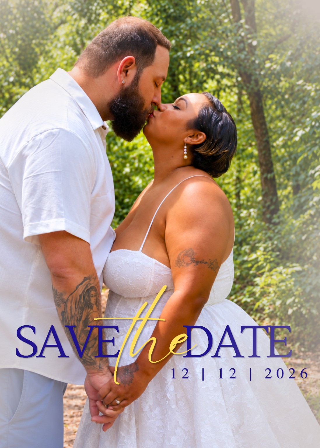Save the Date kissing photograph